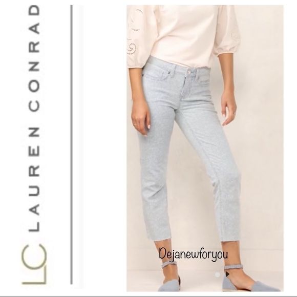 LC Lauren Conrad Denim - LC LAUREN CONRAD FLORAL SKINNY CROP JEANS